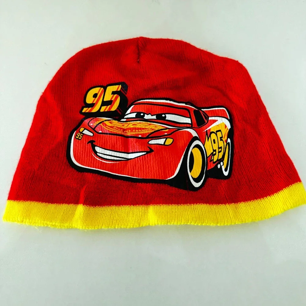 Disney Pixar Car 3 Lightning McQueen Red Knit Beanie Hat 95 ABG Accessories OSFM
